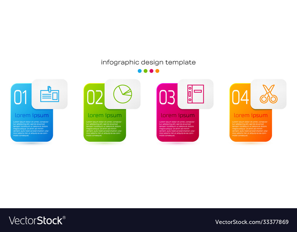 Set line identification badge pie chart vector image Set line identification badge pie chart