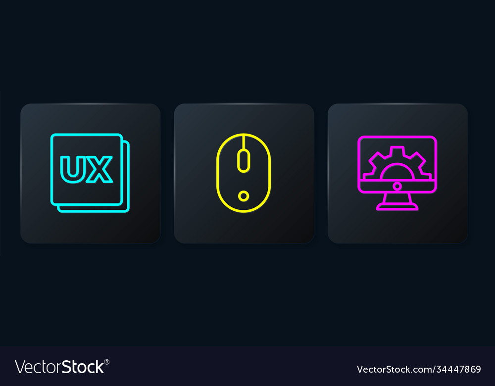 Set line ui or ux design web development vector image Set line ui or ux design web development