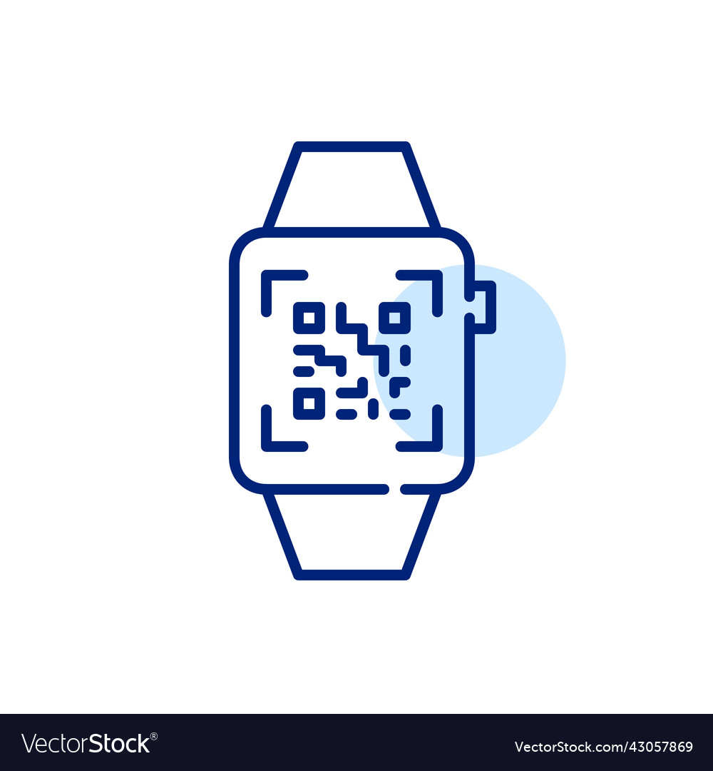 Smart watch scanning a qr code pixel perfect vector image Smart watch scanning a qr code pixel perfect