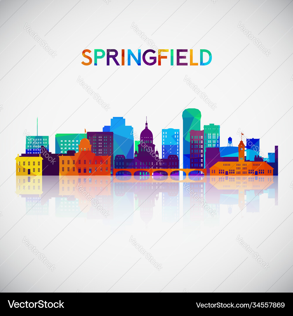 Springfield skyline silhouette in colorful Vector Image