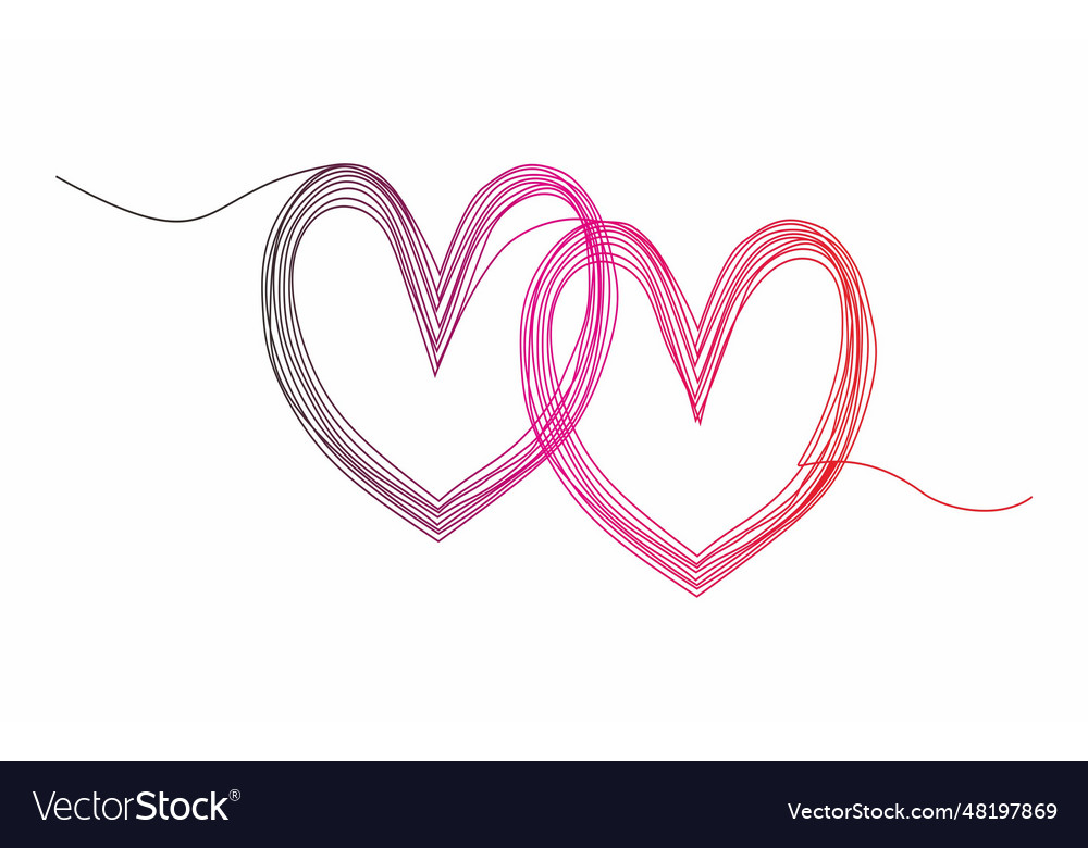 Two linked heart connected
