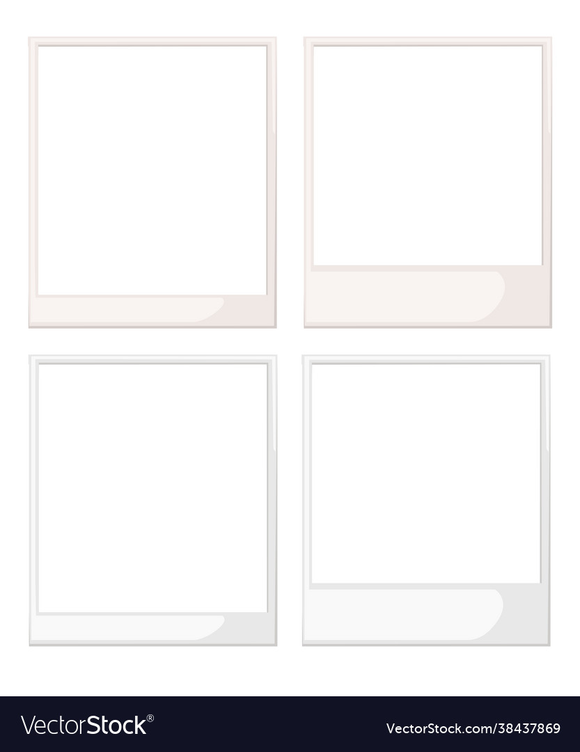 White photo frame set four paper template