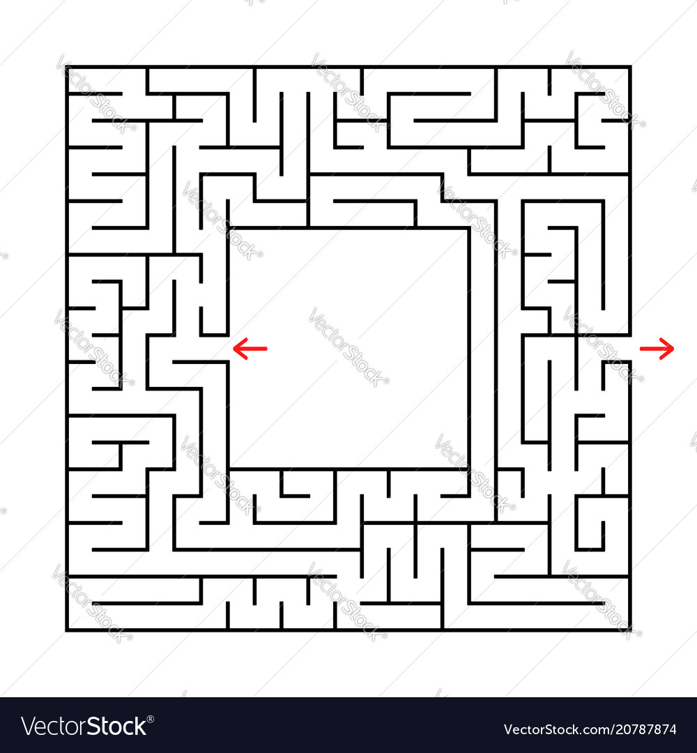 A square labyrinth find the way out from vector image A square labyrinth find the way out from
