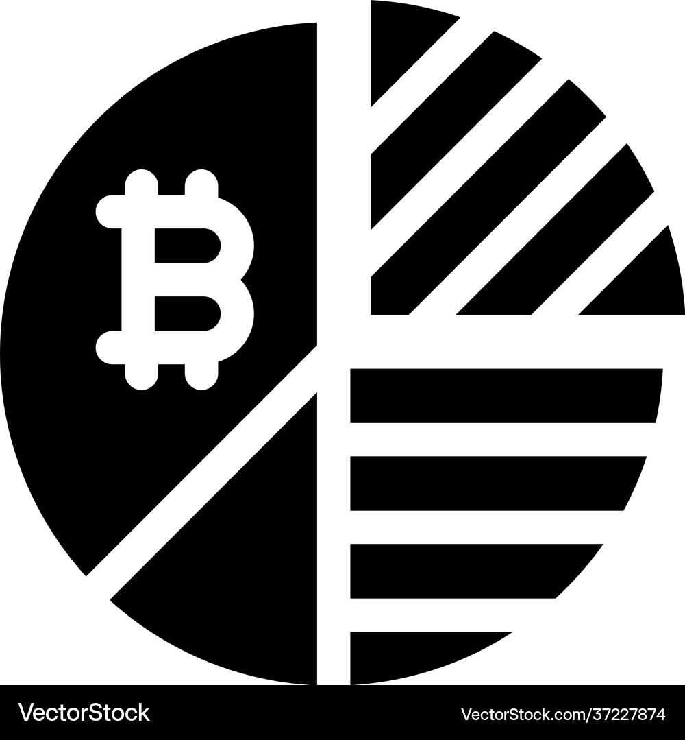 Bitcoin pie Royalty Free Vector Image - VectorStock