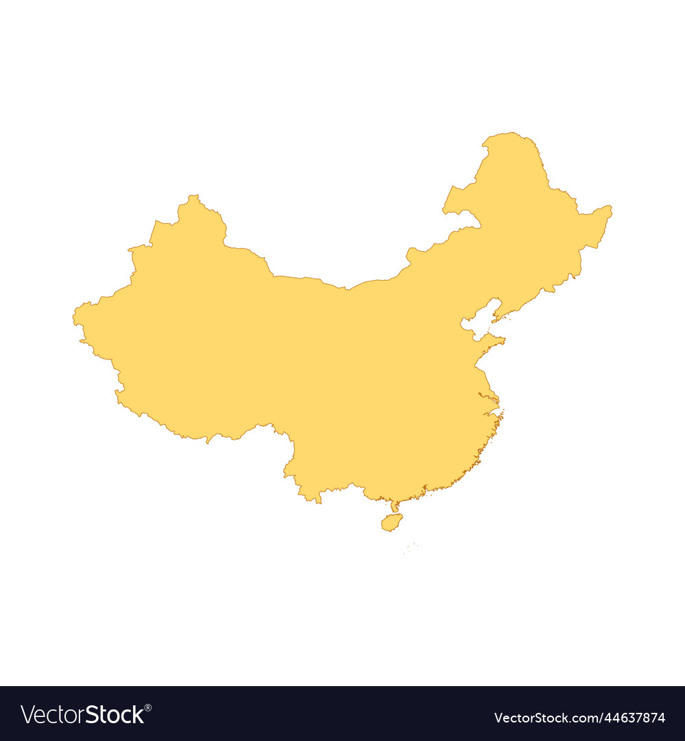 China map color line element border Vector Image China map color line element border