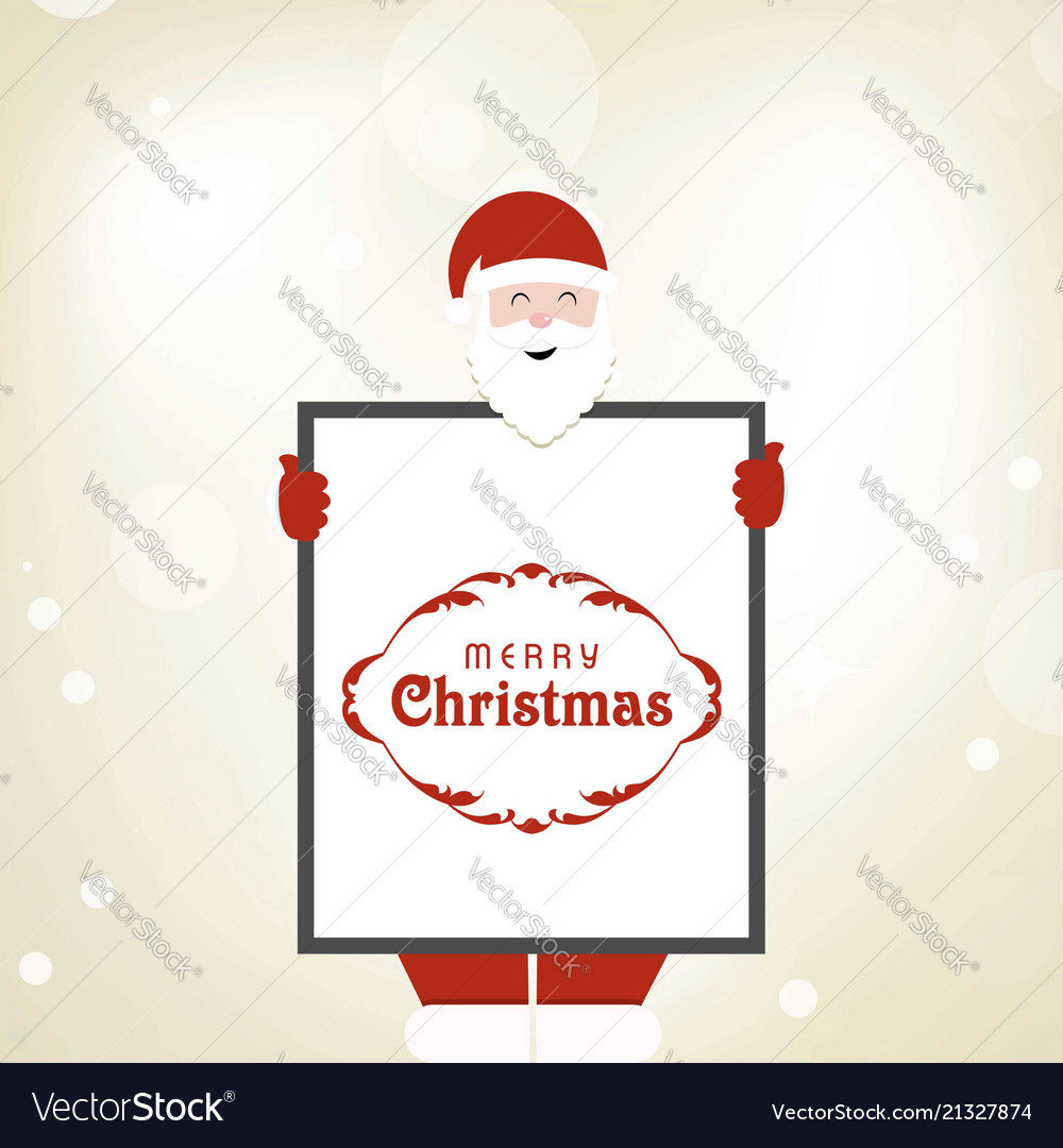 Christmas card with santa clause and frame