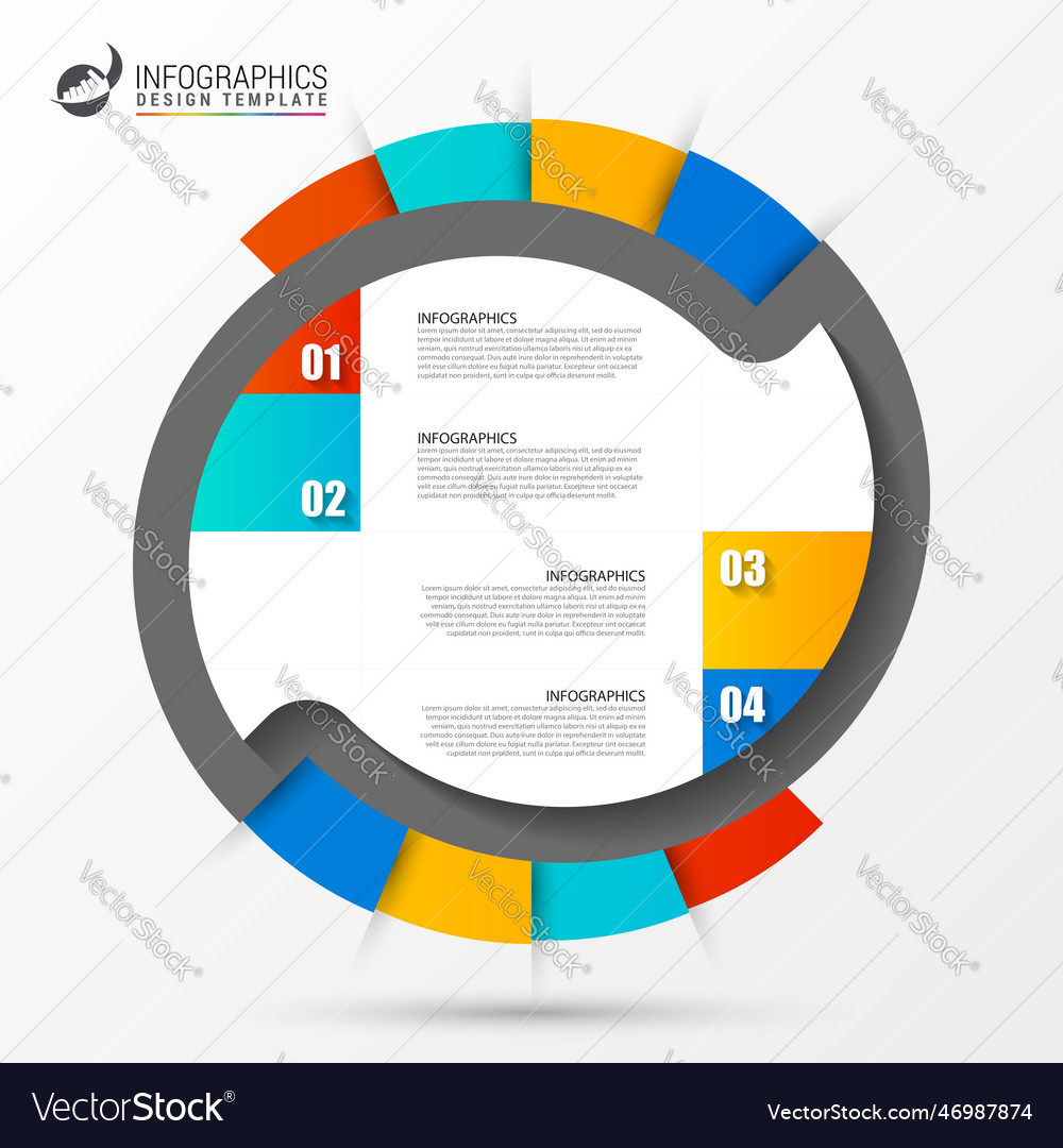 Circle infographics template for diagram Vector Image
