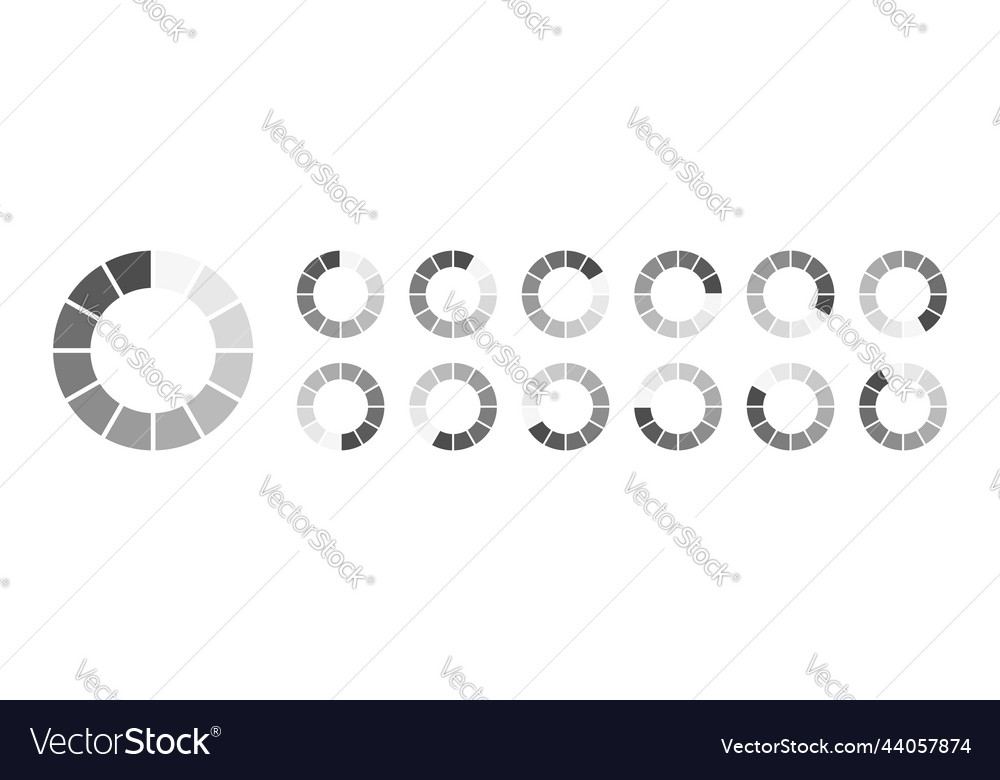 Circular loading buffering icons vector image Circular loading buffering icons
