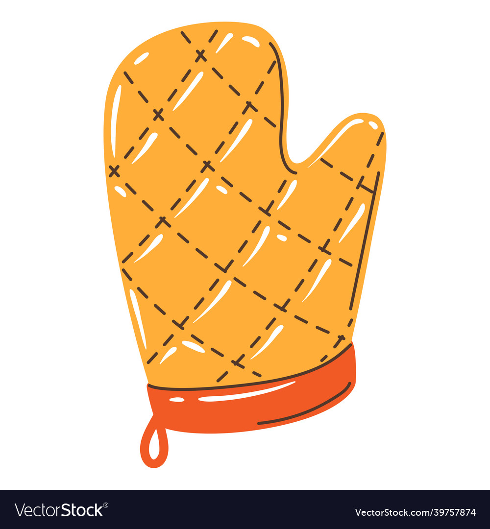 Cooking potholder mitten stylized vector image Cooking potholder mitten stylized