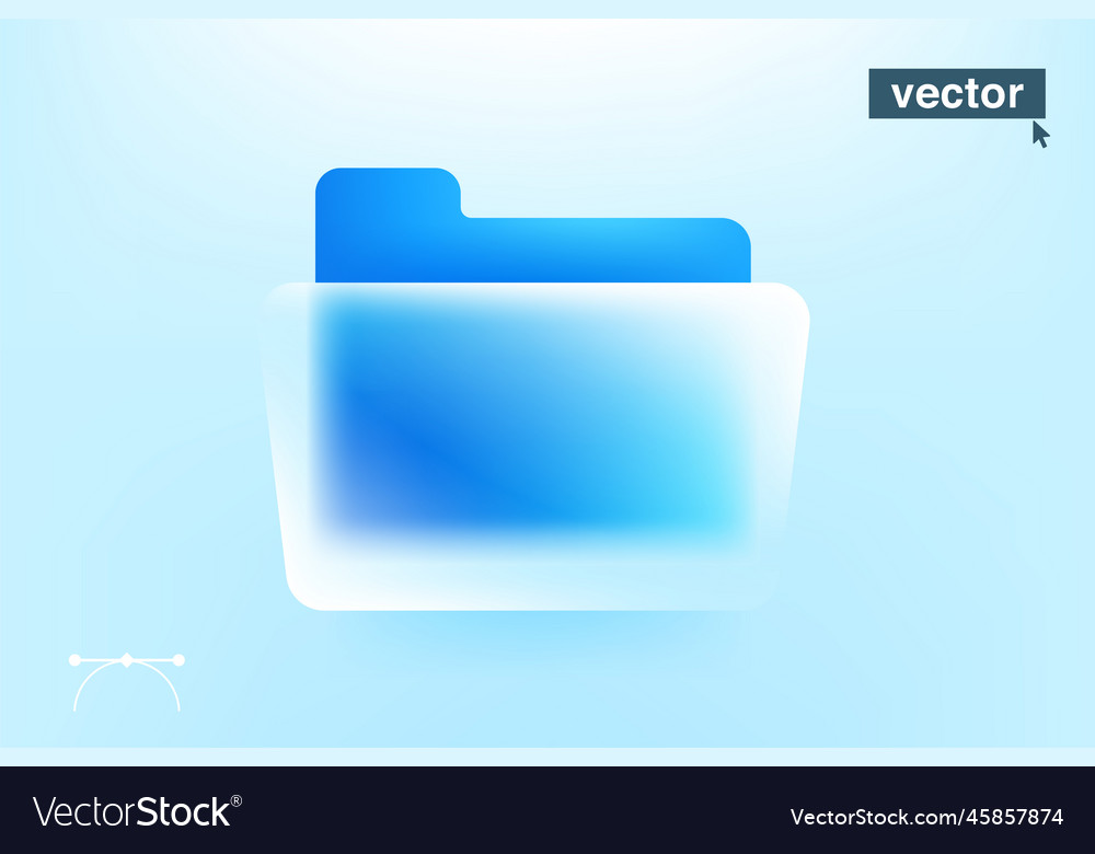 File folder icon in glassmorphism style