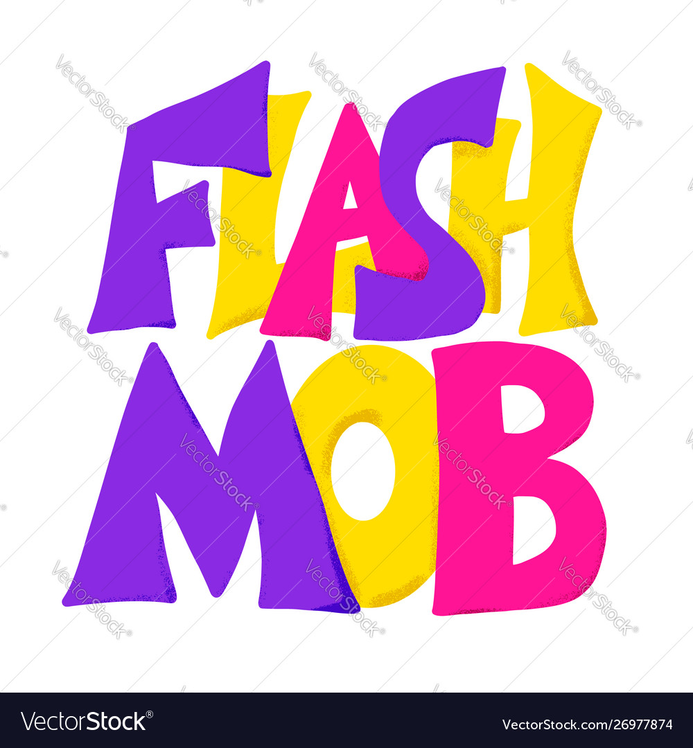Flashmob stylized text emblem simple design