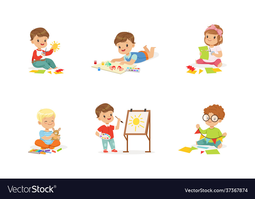 Kids creativity education and development little Vector Image