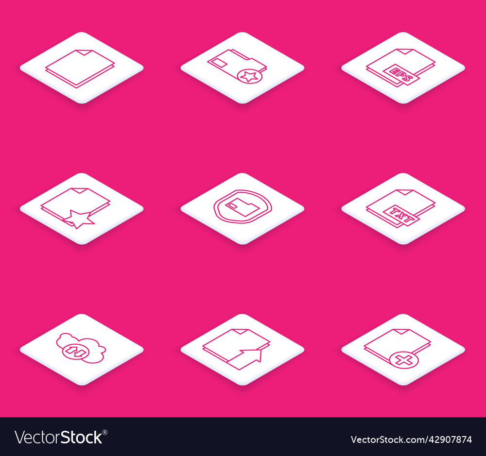 Set line document folder with star eps file