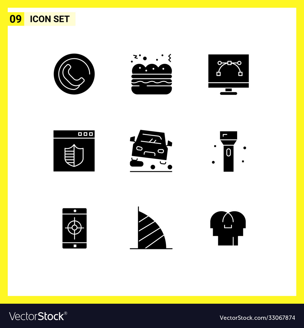 User interface pack 9 basic solid glyphs