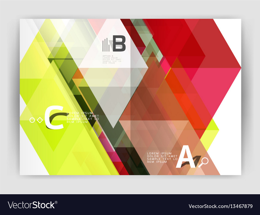 Abstract background with color triangles annual