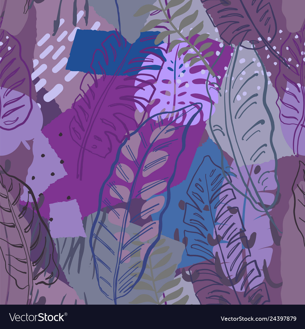 Beautiful seamless pattern with ropical jungle vector image Beautiful seamless pattern with ropical jungle