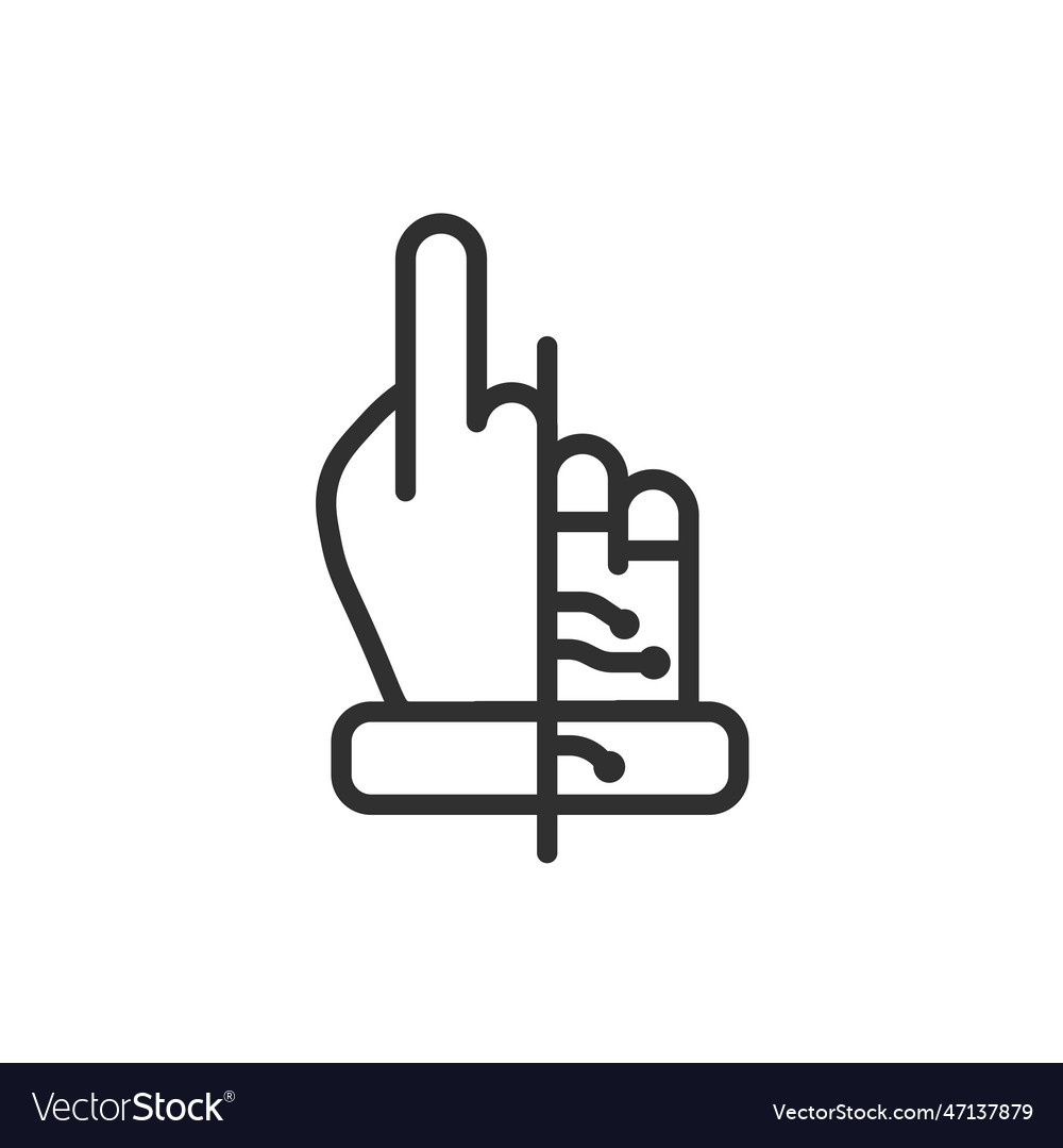 Bionic icon thin line from artificial vector image Bionic icon thin line from artificial