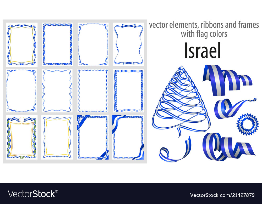 Elements ribbons and frames with flag colors