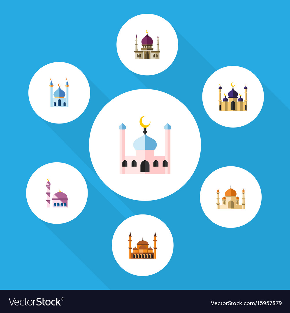 Flat icon building set of mohammedanism