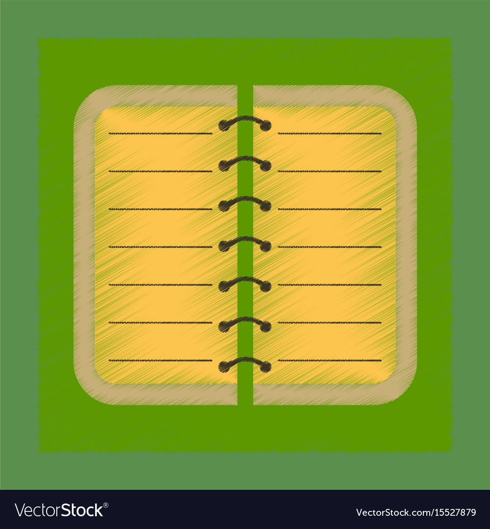 Flat shading style icon spiral notepad notebook