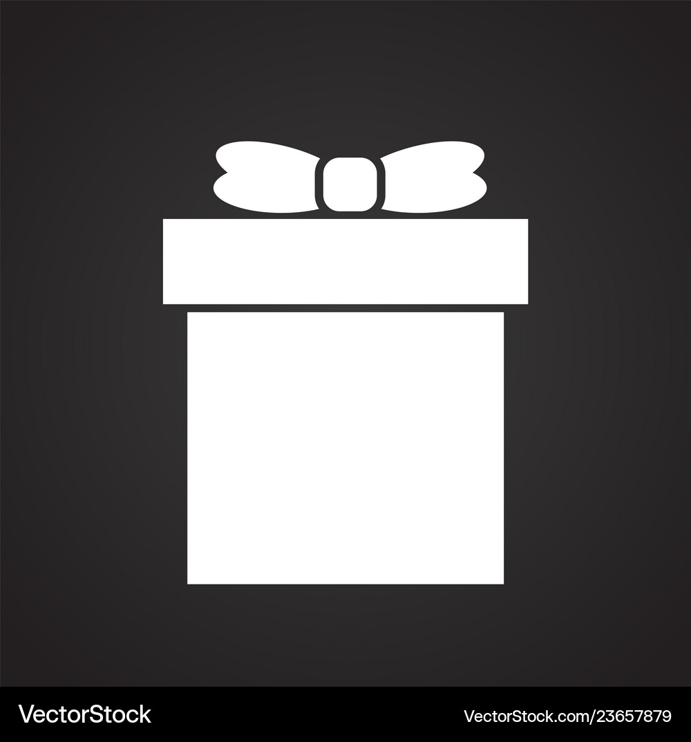 Gift icon on black background for graphic and web Vector Image