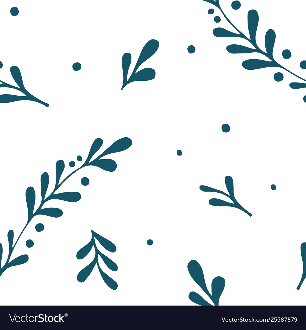 Hand drawn branch seamless pattern