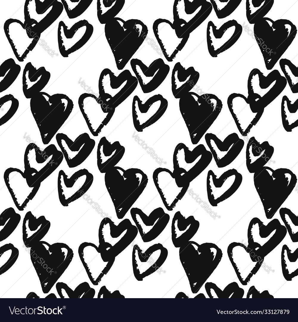 Isolated grunge seamless pattern with heart