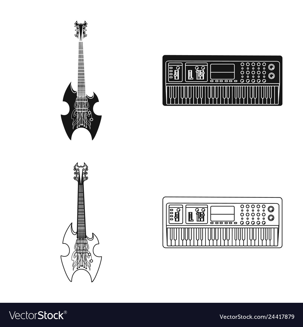 Isolated object of music and tune icon collection
