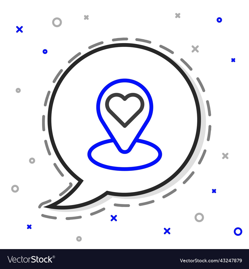 Line map pointer with heart icon isolated on white vector image Line map pointer with heart icon isolated on white