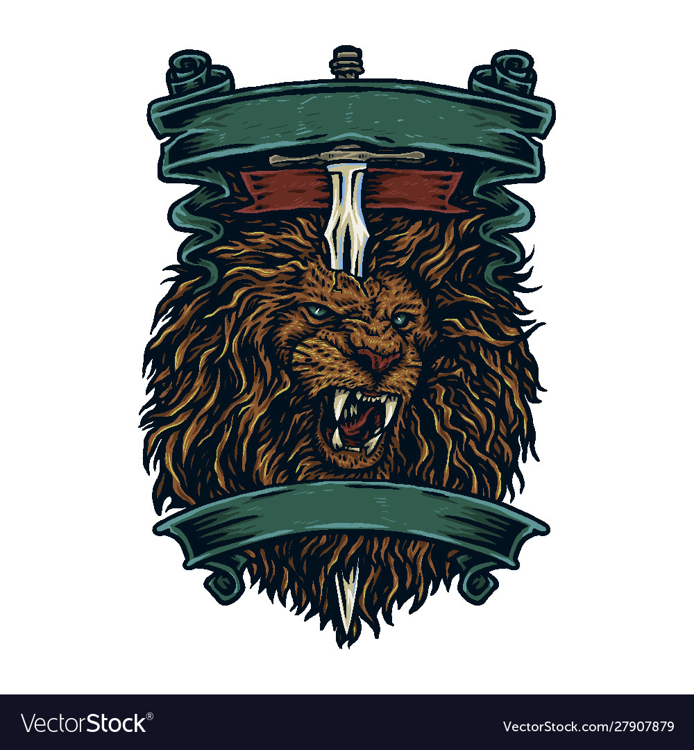 Lion Sword Royalty Free Vector Image Vectorstock