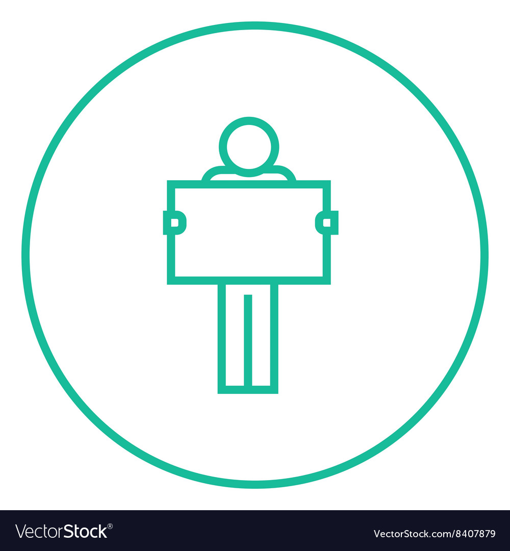 Man looking at map line icon