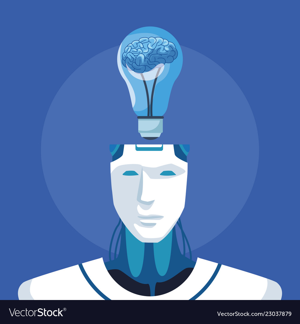 Robot with artificial intelligence vector image Robot with artificial intelligence