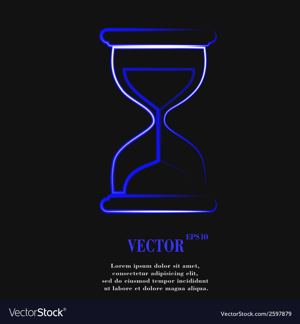 Sand clock glass timer flat modern web button