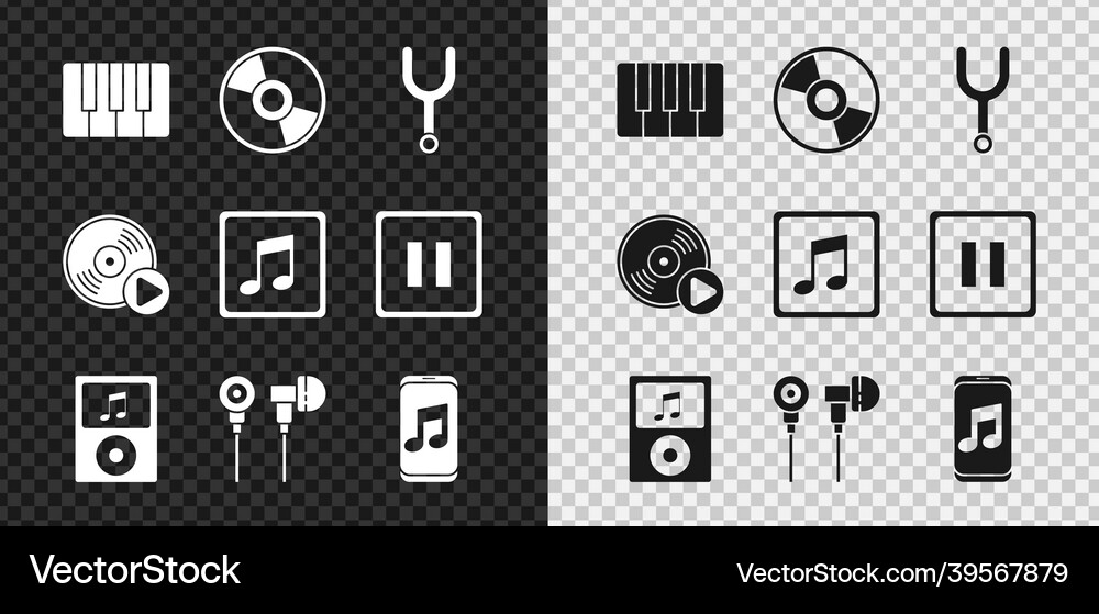 Set music synthesizer cd or dvd disk musical Vector Image