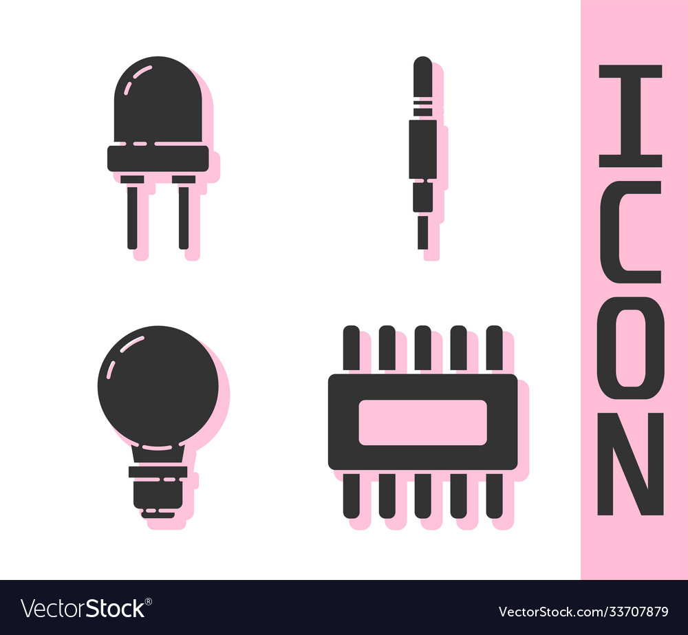 Set processor with microcircuits cpu light vector image Set processor with microcircuits cpu light