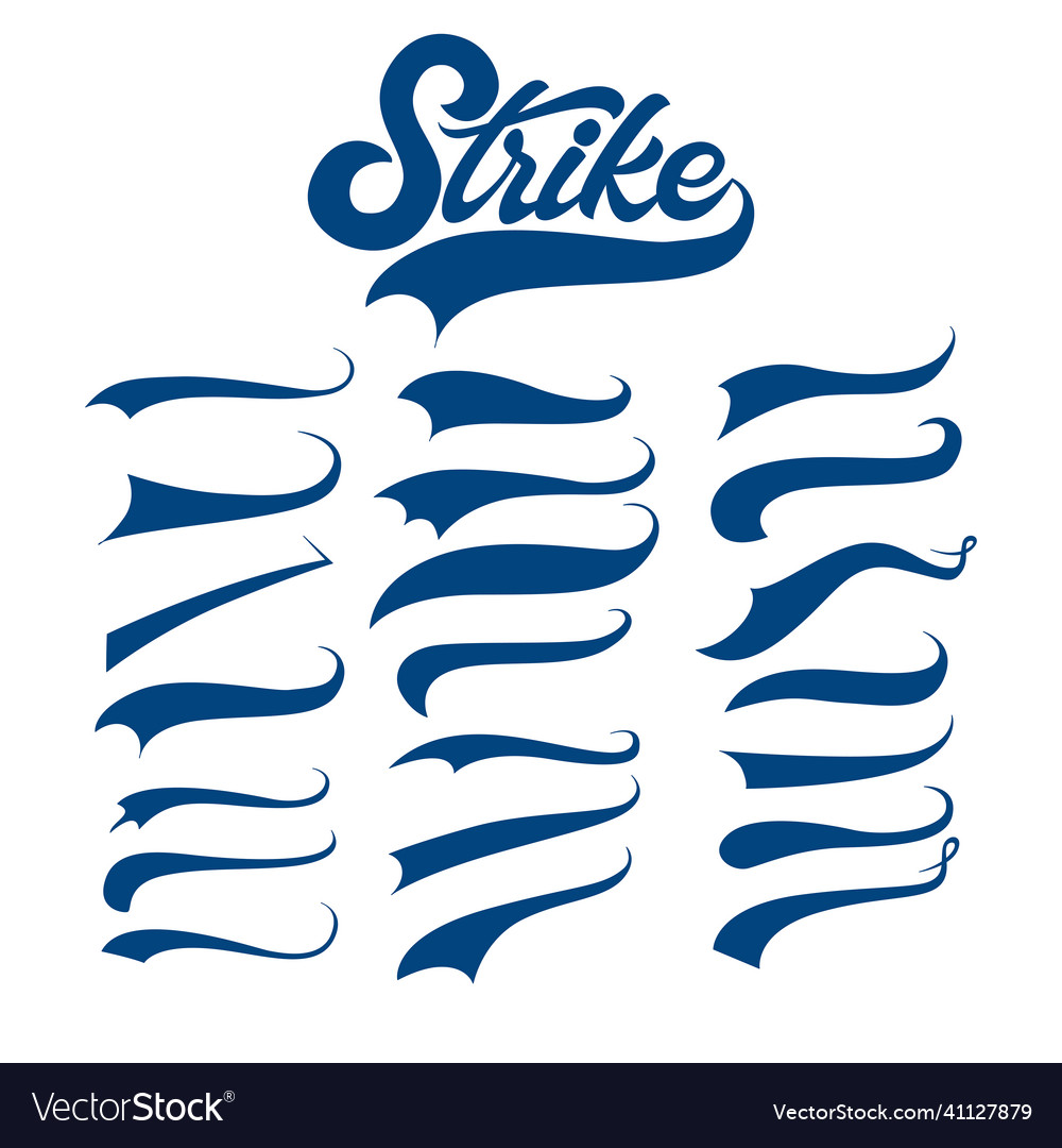 Premium Vector  Underline swishes tail collection swoosh element for sport  logo design vector hand drawn illustratio