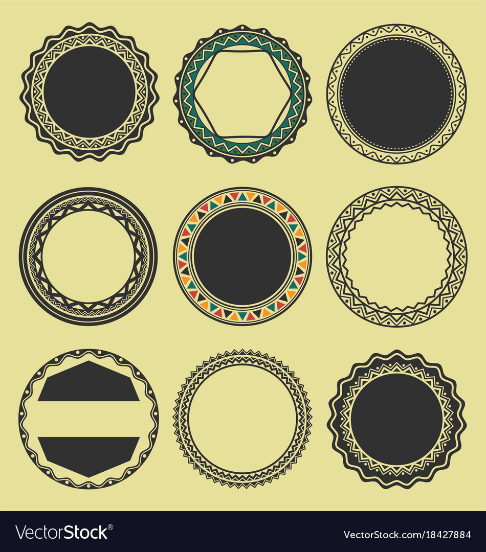 Collection round decorative border frames Vector Image