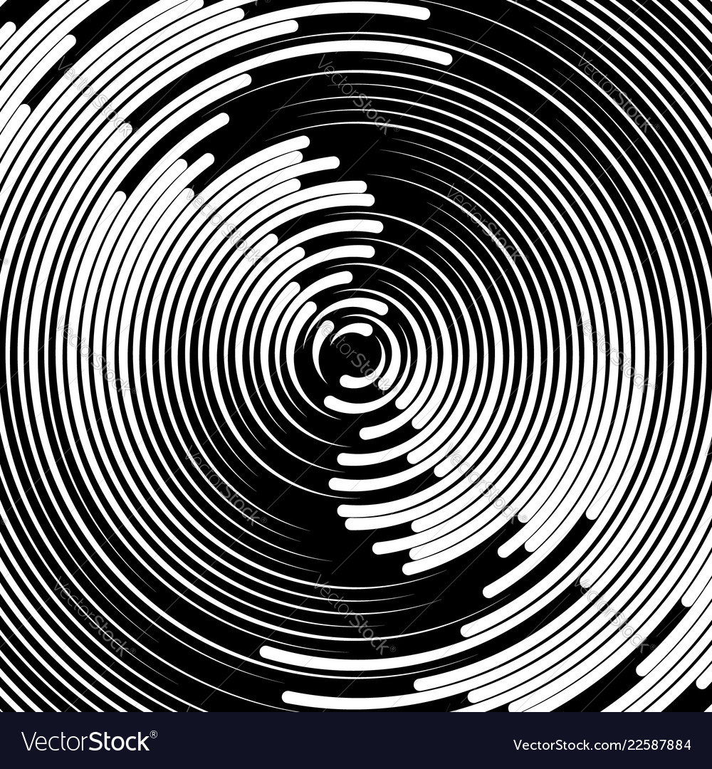 Concentric circles abstract element radiating