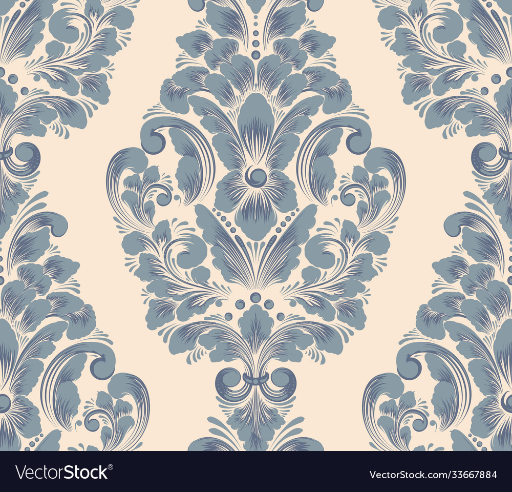 Damask seamless pattern element classical vector image Damask seamless pattern element classical