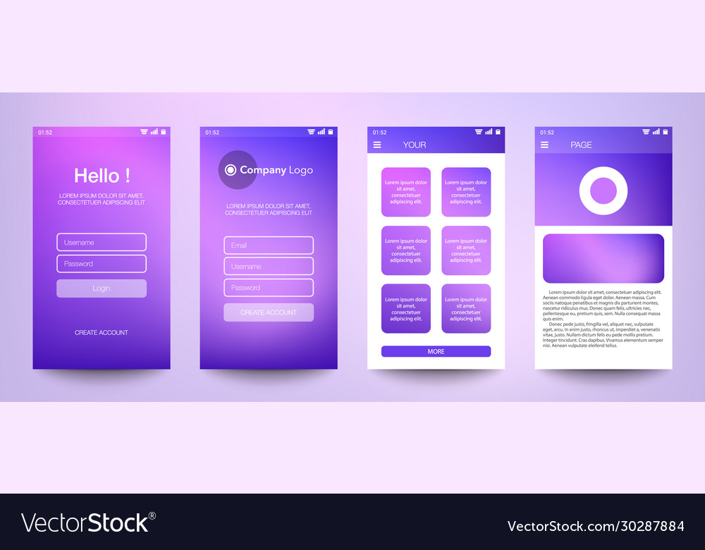 Design mobile app ui ux gui set user