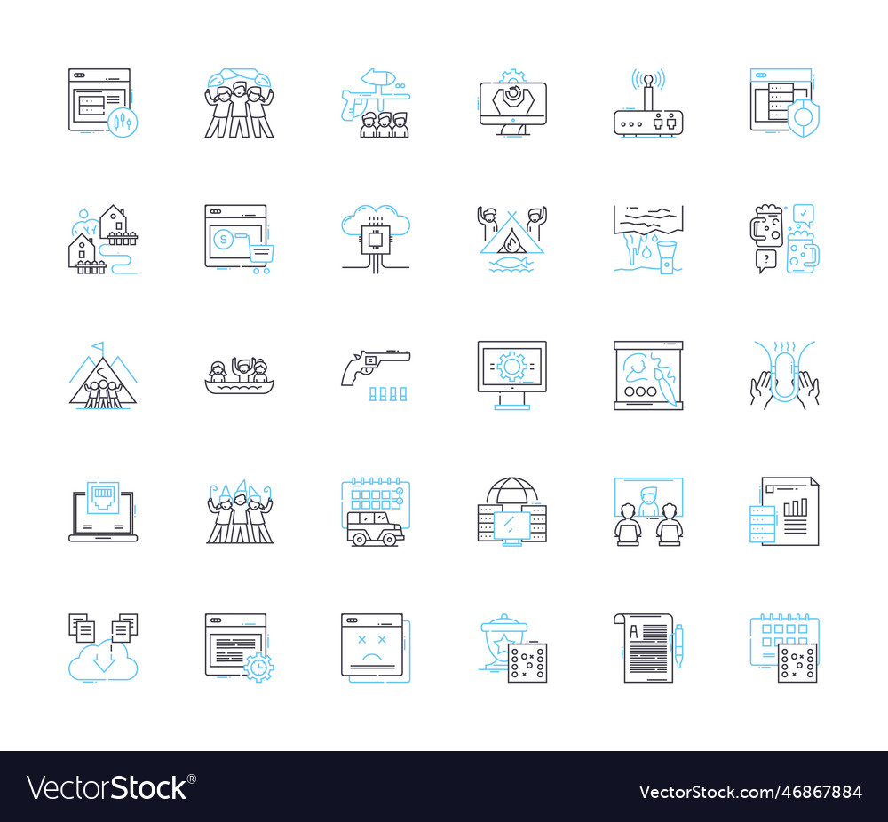 Information architecture linear icons set vector image Information architecture linear icons set