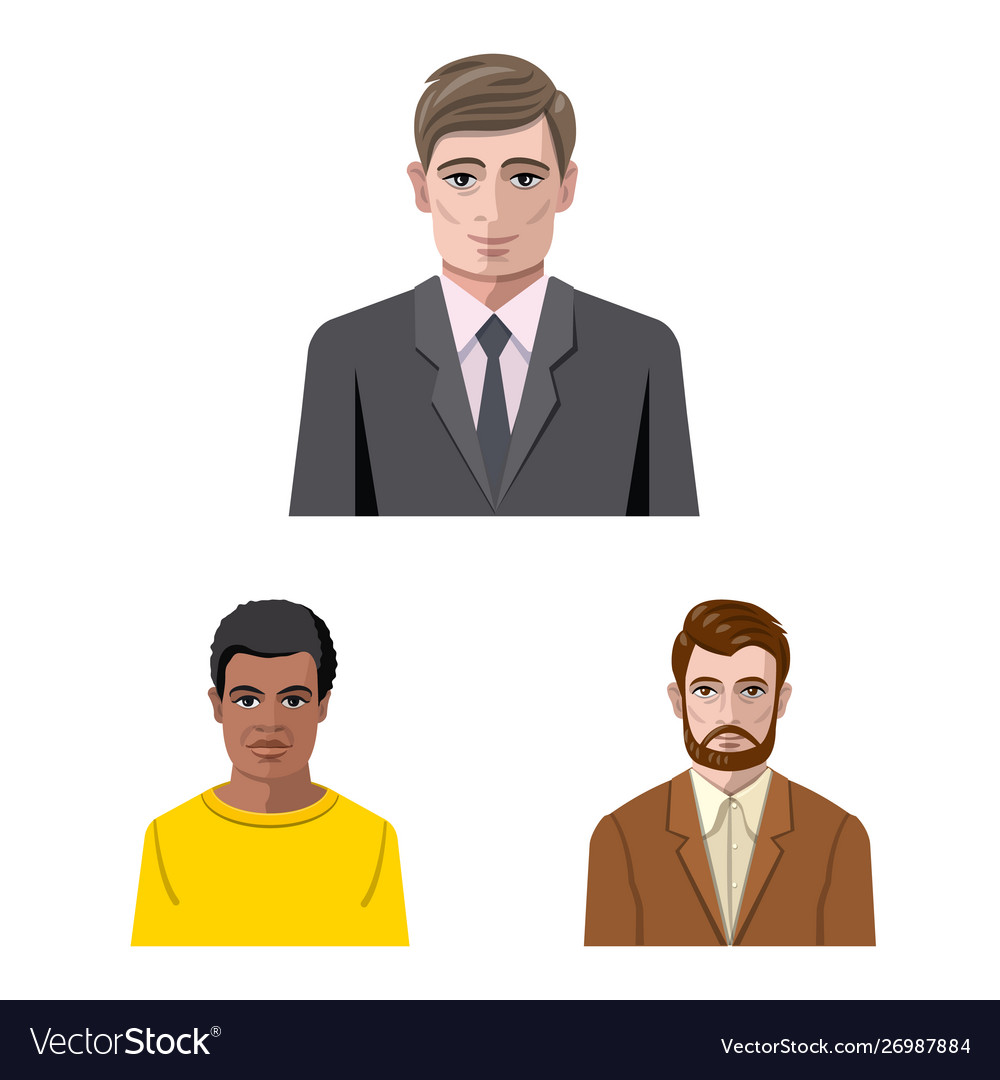 Isolated object avatar and face symbol set vector image Isolated object avatar and face symbol set