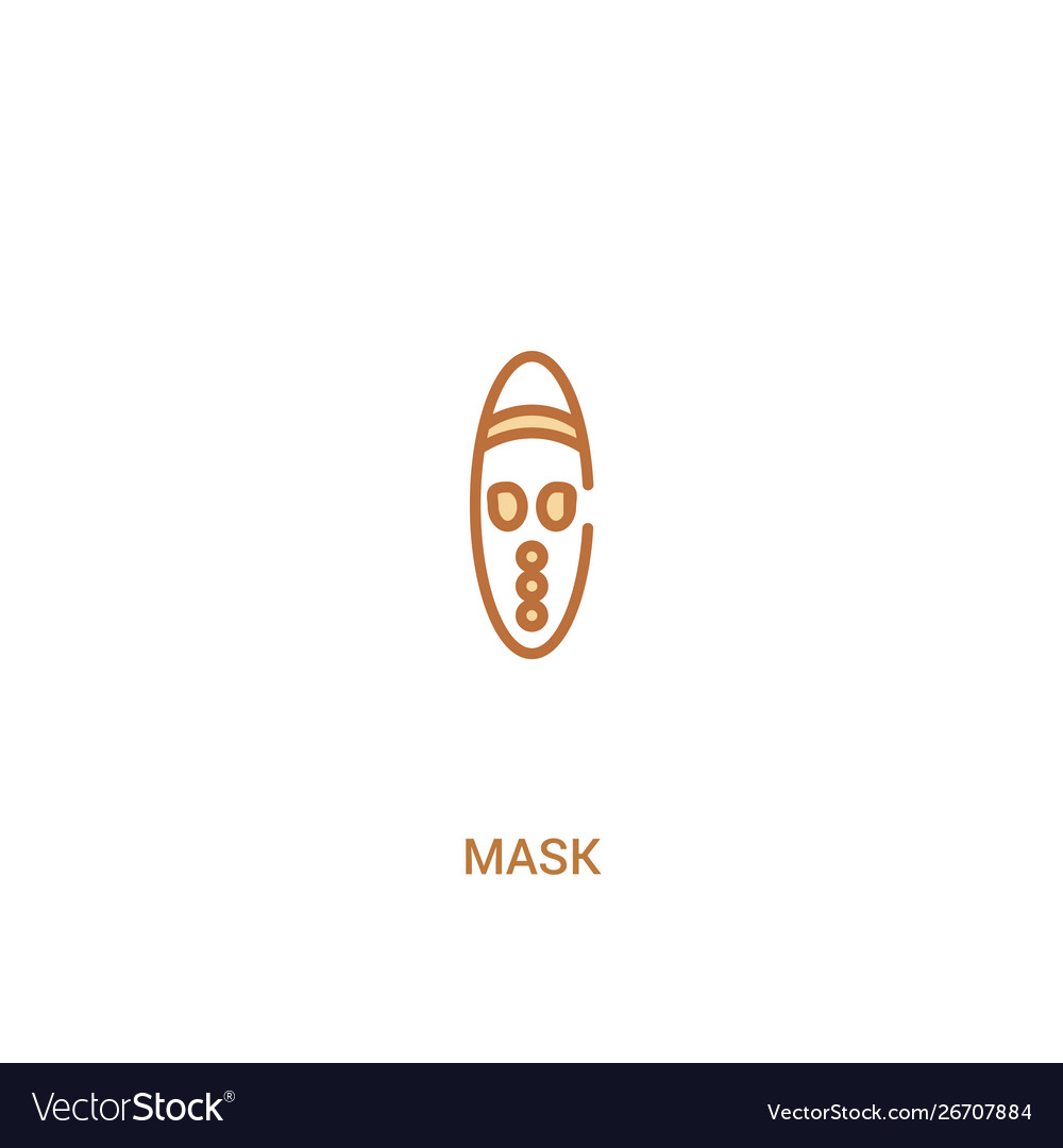 Mask concept 2 colored icon simple line element