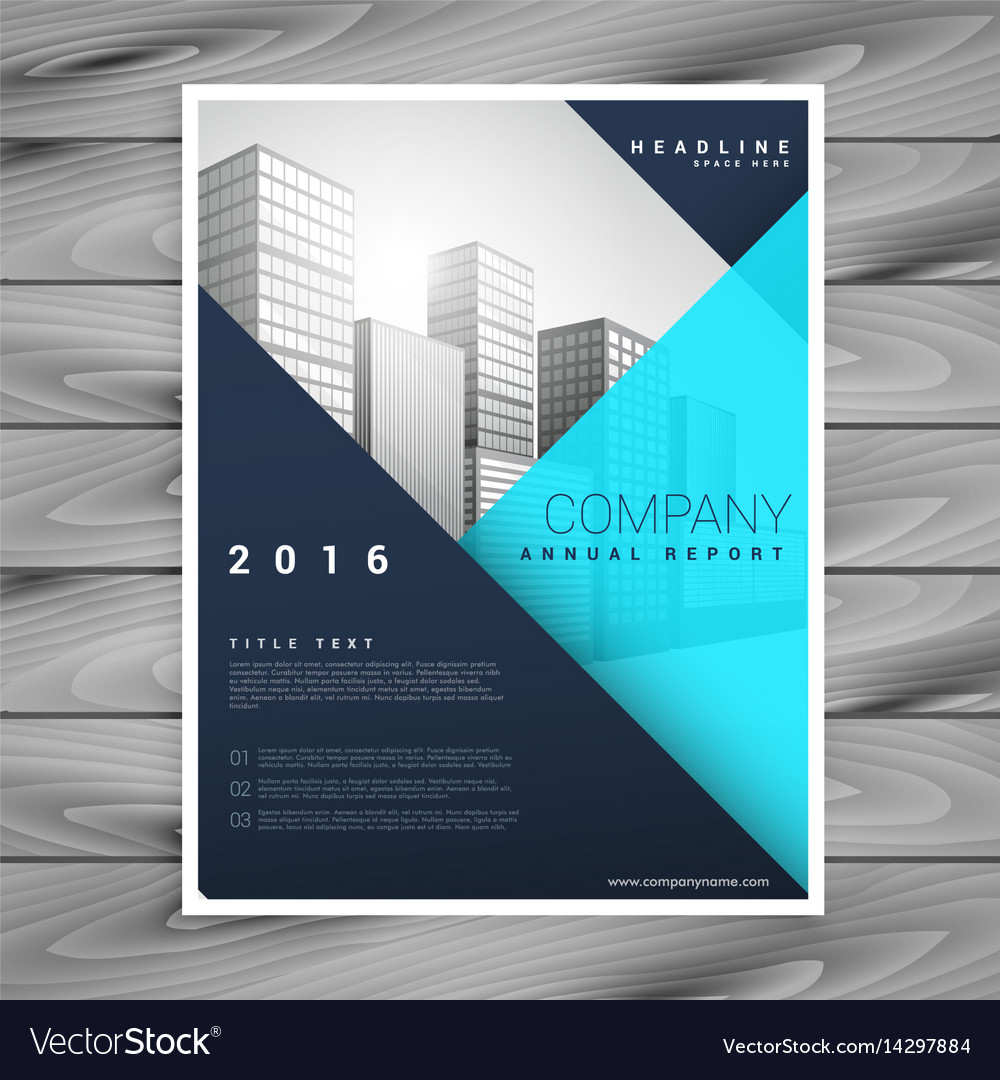 Modern Minimal Brochure Flyer Template In Blue Vector Image