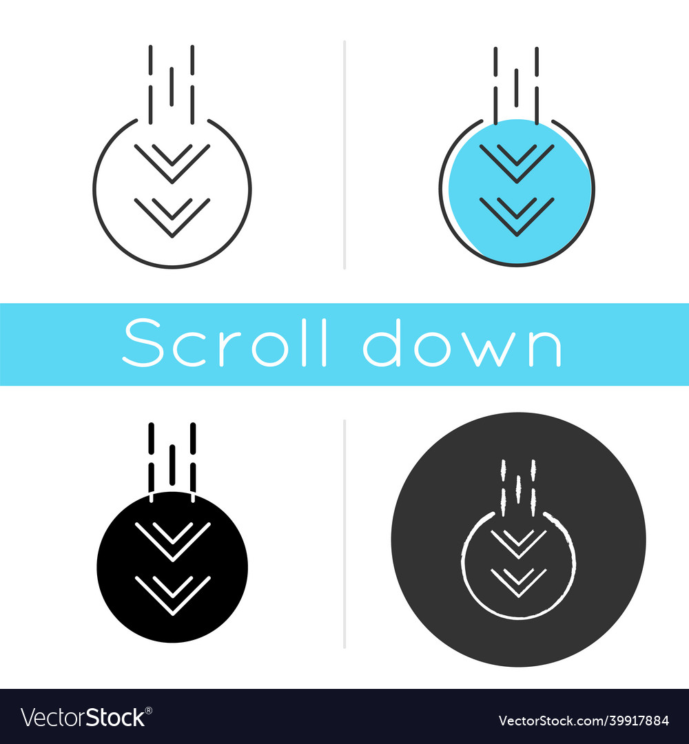 Moving down arrow in circle icon mobile app page vector image Moving down arrow in circle icon mobile app page
