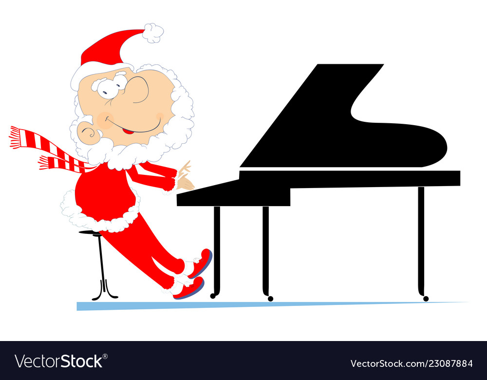 Santa claus a pianist vector image Santa claus a pianist