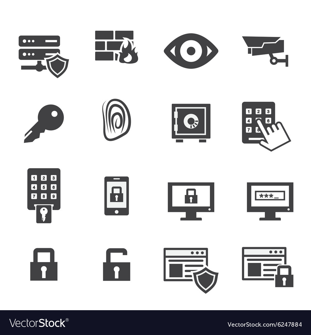 Security icons Royalty Free Vector Image - VectorStock