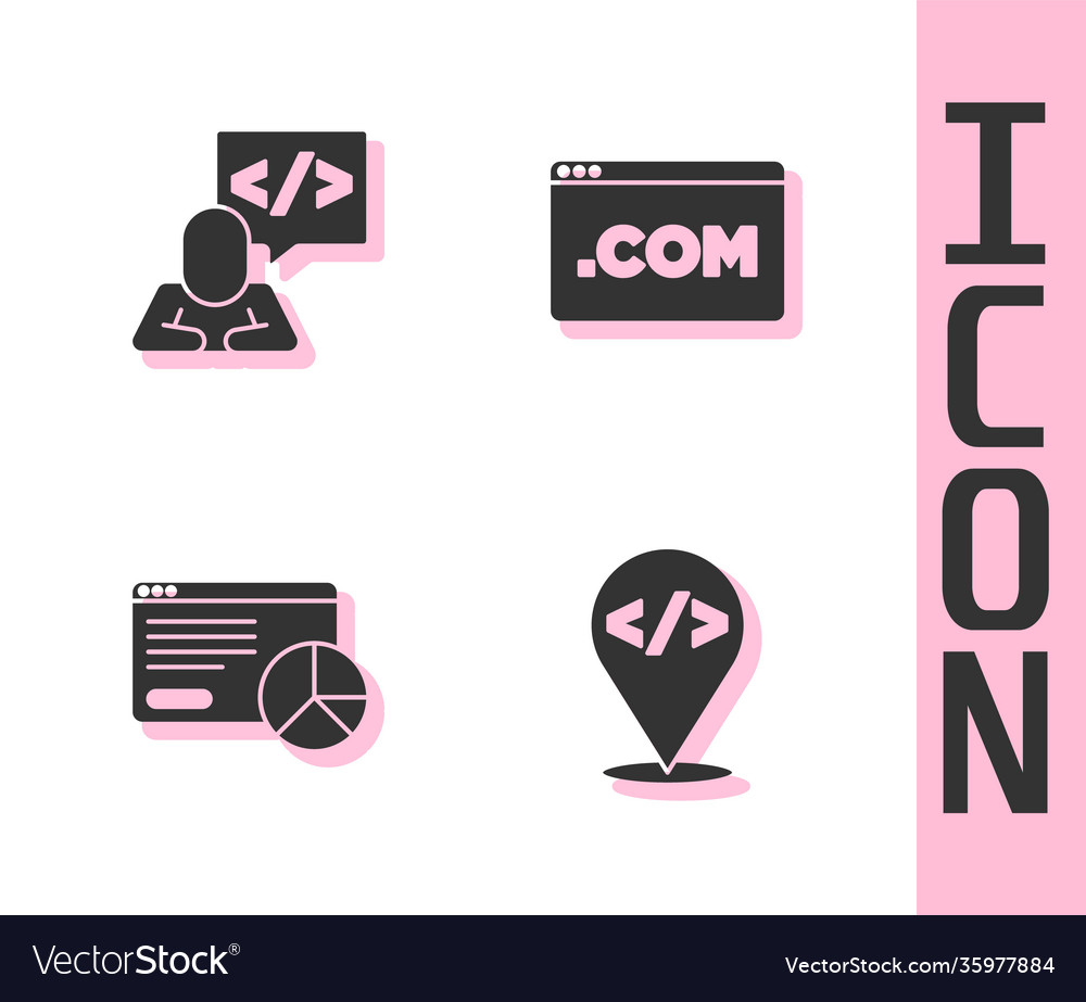 Set front end development website statistic vector image Set front end development website statistic