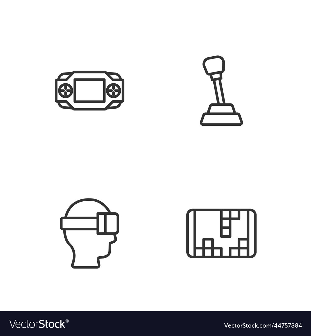 Set line portable video game console virtual vector image Set line portable video game console virtual