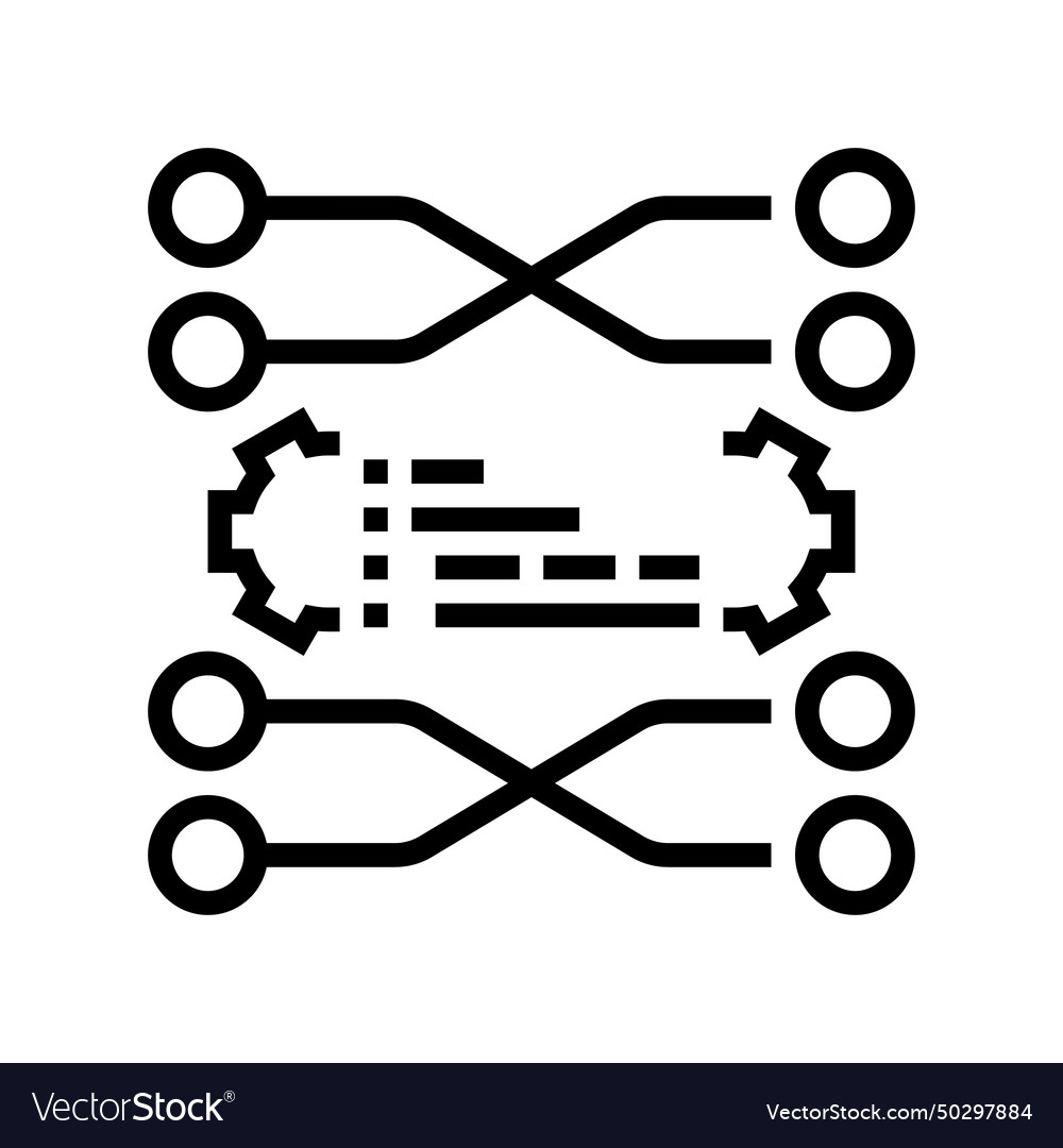 Sorting algorithm line icon vector image Sorting algorithm line icon